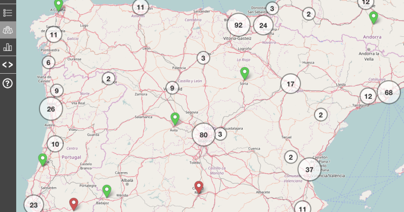 Data hubs map